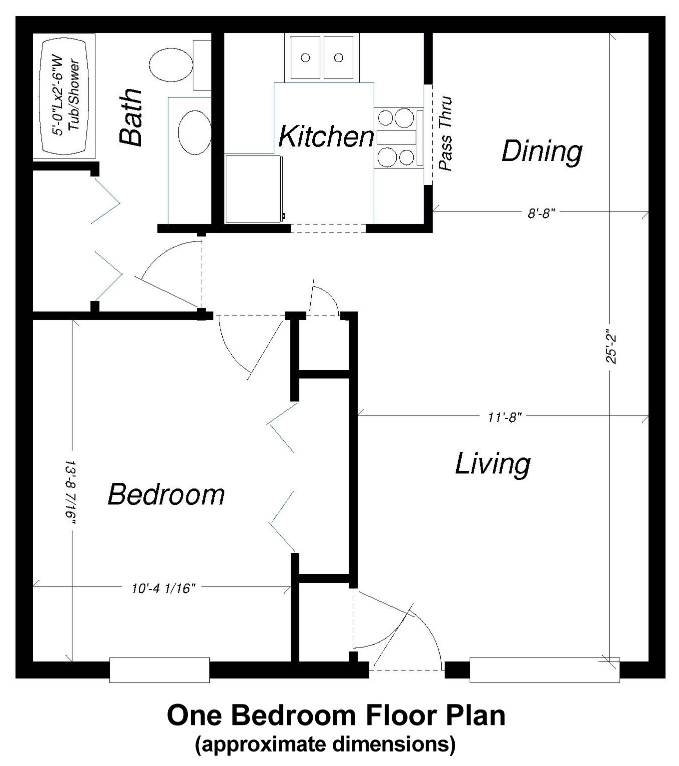One Bed Floor Plan